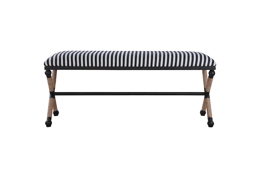 Accent Furniture - Benches Braddock Striped Bench by Uttermost at Esprit Decor Home Furnishings